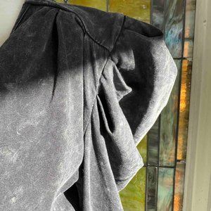 7 for all Mankind Charcoal Gray Puff Sleeve Top